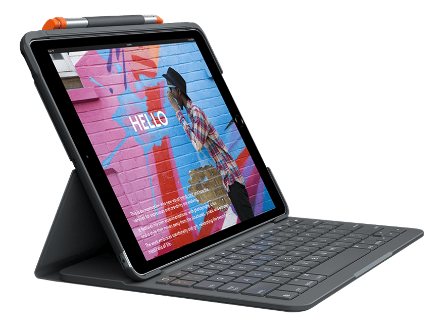 LOGITECH Slim Folio - Schutzhülle mit Tastatur (Grafit)