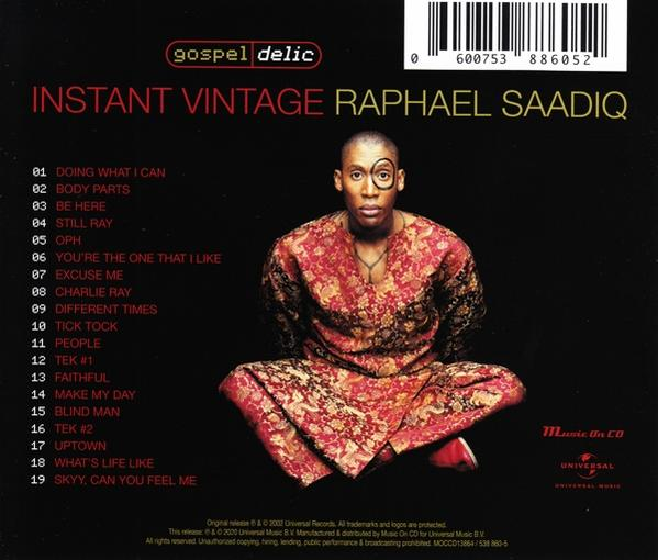 Pochette d'album de Raphael Saadiq, avec un homme en robe rouge à motifs.
