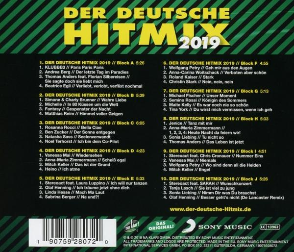VARIOUS - Der Deutsche Hitmix 2019  - (CD)