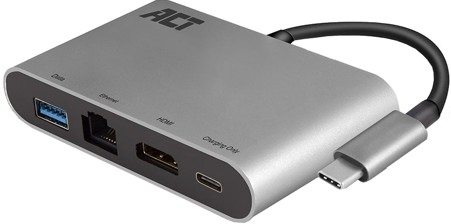 ACT Hub 4K USB-C HDMI USB-A Ethernet USB-C Argenté (AC7040)