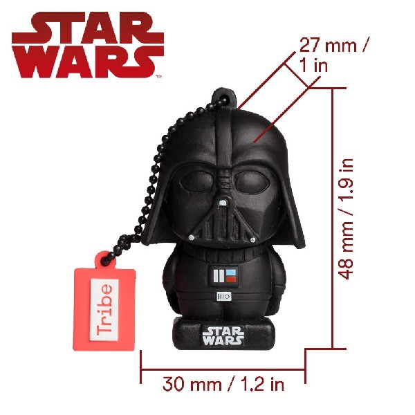 Pendrive de 32 GB - Tribe Darth Vader TLJ (FD030709), 2.0, Diseño Star Wars, Para Windows, Mac y Linux, Negro