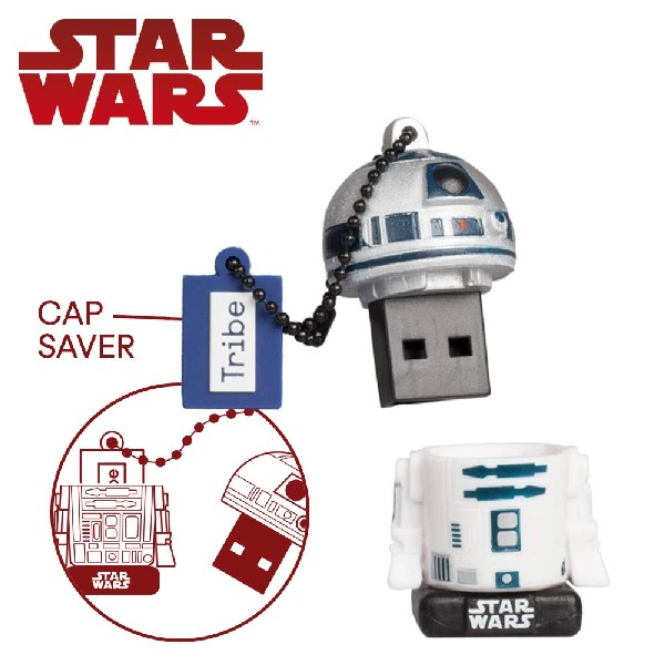 Pendrive de 32 GB - Tribe R2-D2 TLJ (FD030711), 2.0, Diseño Star Wars, Para Windows, Mac y Linux, Negro