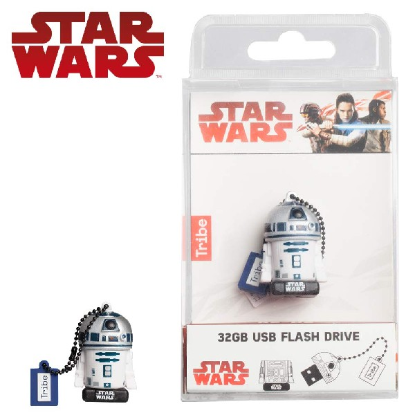 Pendrive de 32 GB - Tribe R2-D2 TLJ (FD030711), 2.0, Diseño Star Wars, Para Windows, Mac y Linux, Negro