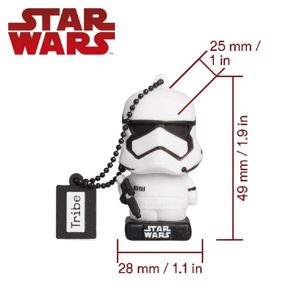Pendrive de 32 GB - Tribe Stormtrooper TLJ (FD030713), 2.0, Diseño Star Wars, Para Windows, Mac y Linux, Negro