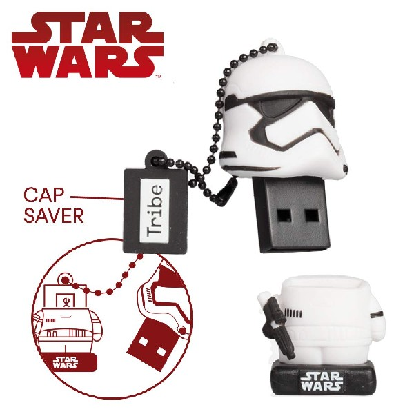 Pendrive de 32 GB - Tribe Stormtrooper TLJ (FD030713), 2.0, Diseño Star Wars, Para Windows, Mac y Linux, Negro