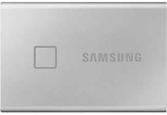 SAMSUNG T7 Touch hordozható SSD, 2TB, USB 3.2, Ezüst (OSAM-MU-PC2T0S)