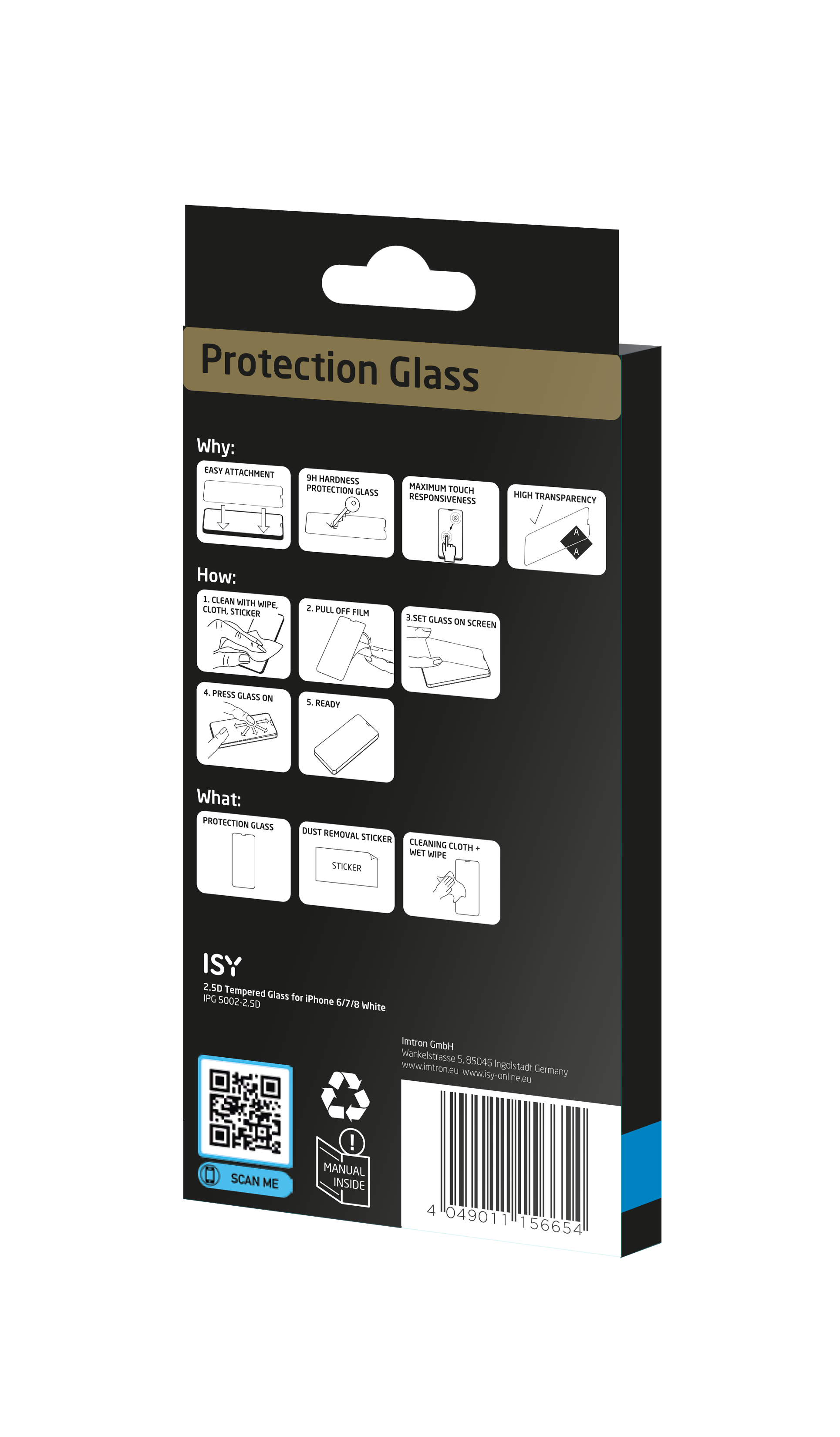 ISY IPG-5002-2.5D Displayschutz (für Apple iPhone 6, iPhone 7, iPhone 8)