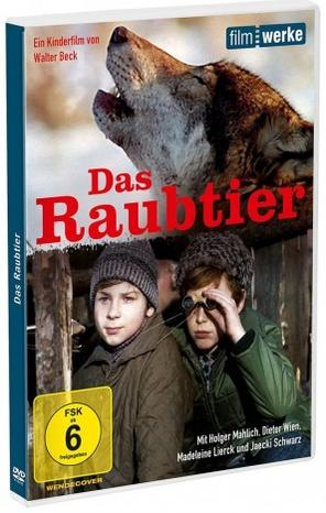 DVD-Cover mit zwei Kindern, einem Wolf und deutschem Text.