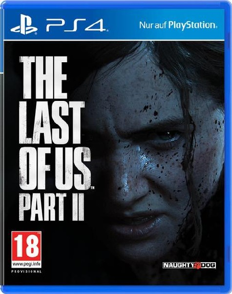 Caja del juego de PS4: 'The Last of Us Part II', cara de mujer, caja azul, calificación 18.