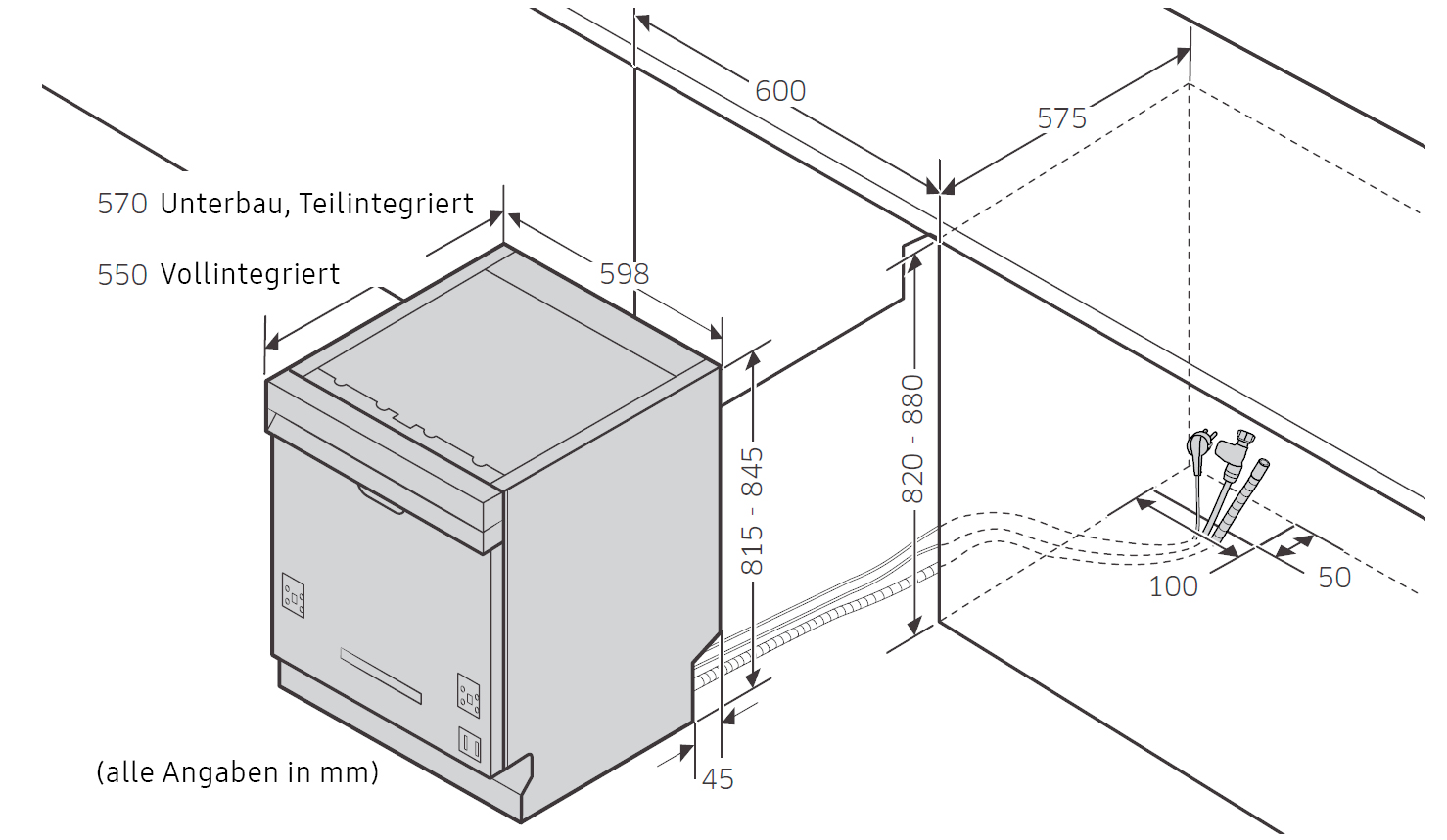 SAMSUNG DW60R7070US Geschirrspüler (unterbaufähig, 598 mm breit, 42 dB (A), D)