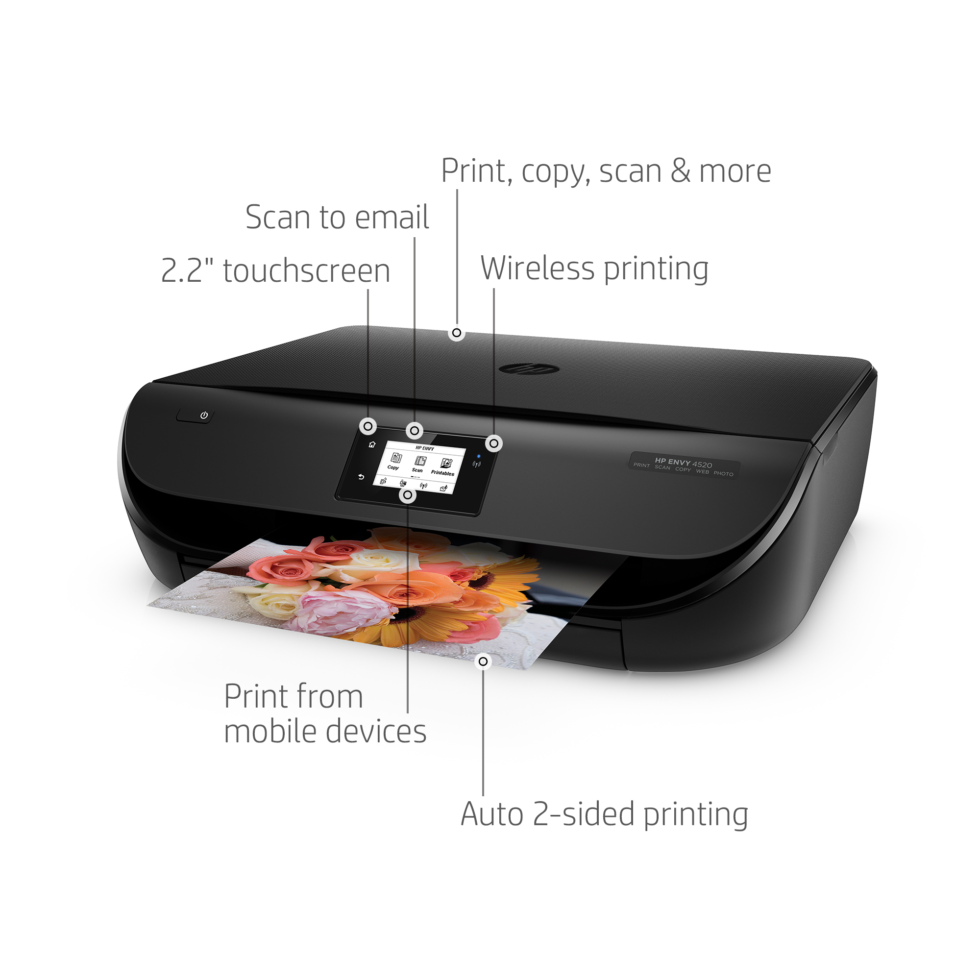 Impresora Multifunción - HP Envy 4520, Wi-Fi, Dúplex, copia, escáner