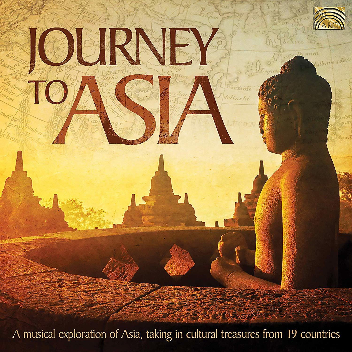 Albumcover: Buddha-Statue mit asiatischer Landschaft, Journey to Asia.