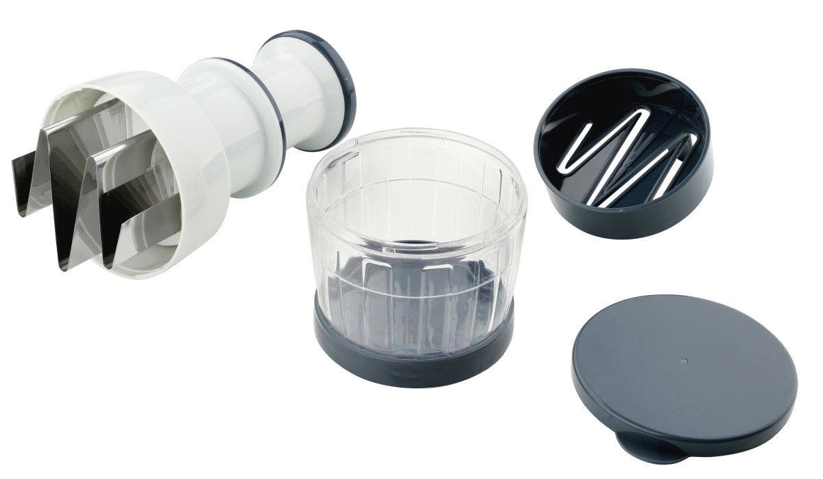 FACKELMANN 27903 easyprepare Zwiebelhacker Weiß/Blau-Grau