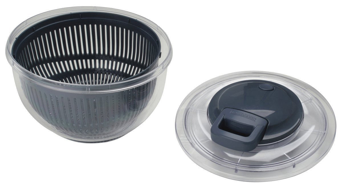 FACKELMANN 27923 easyprepare Salatschleuder Blau/Grau