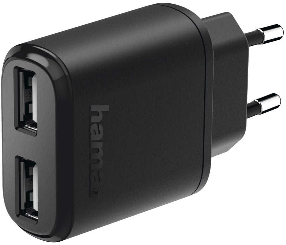 HAMA Chargeur 2 x USB 1.2 A Noir (173623)