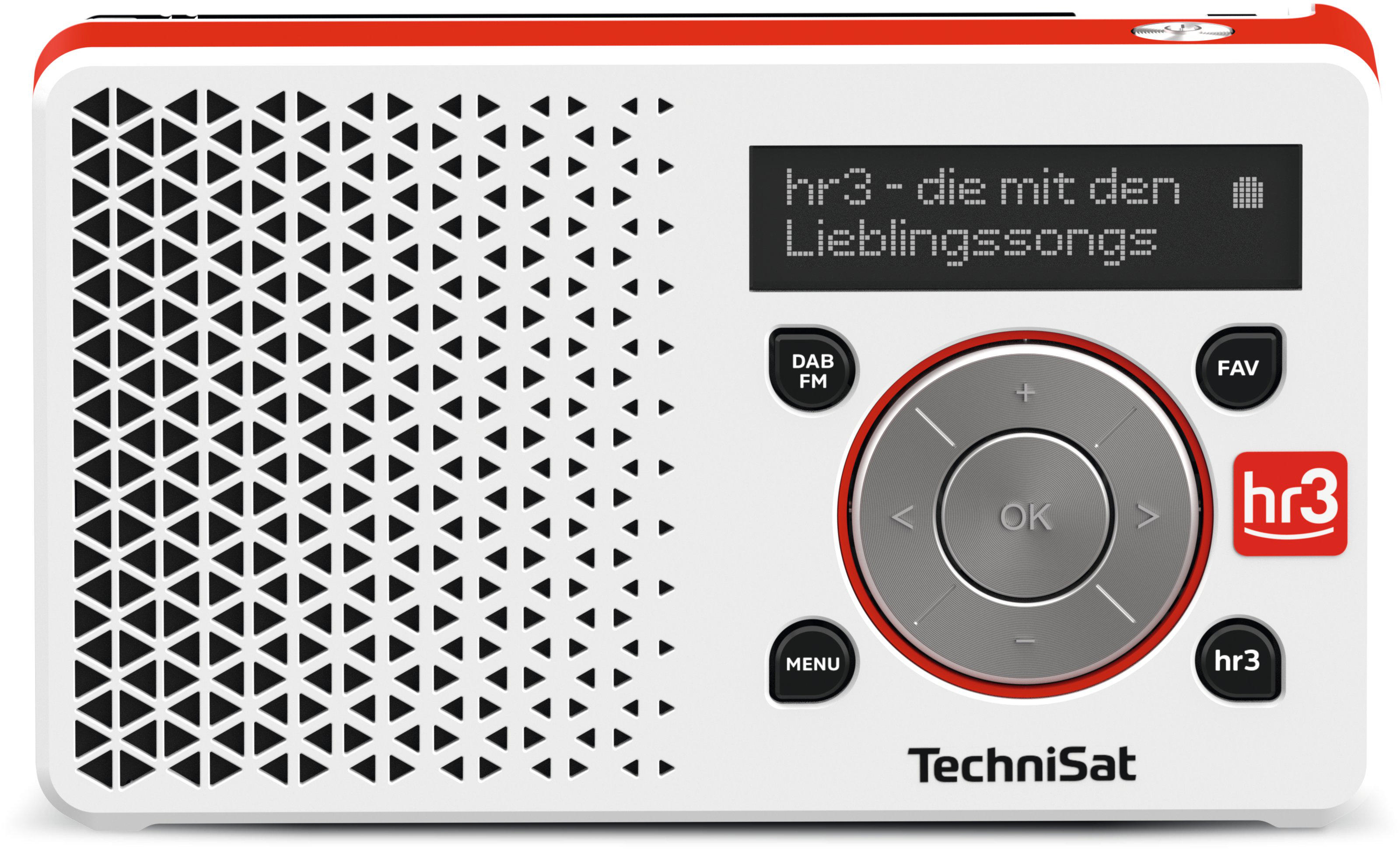 DIGITRADIO Weiß/Rot DAB+ TECHNISAT EDITION Digitalradio, HR3 FM, AM, DAB+, 1