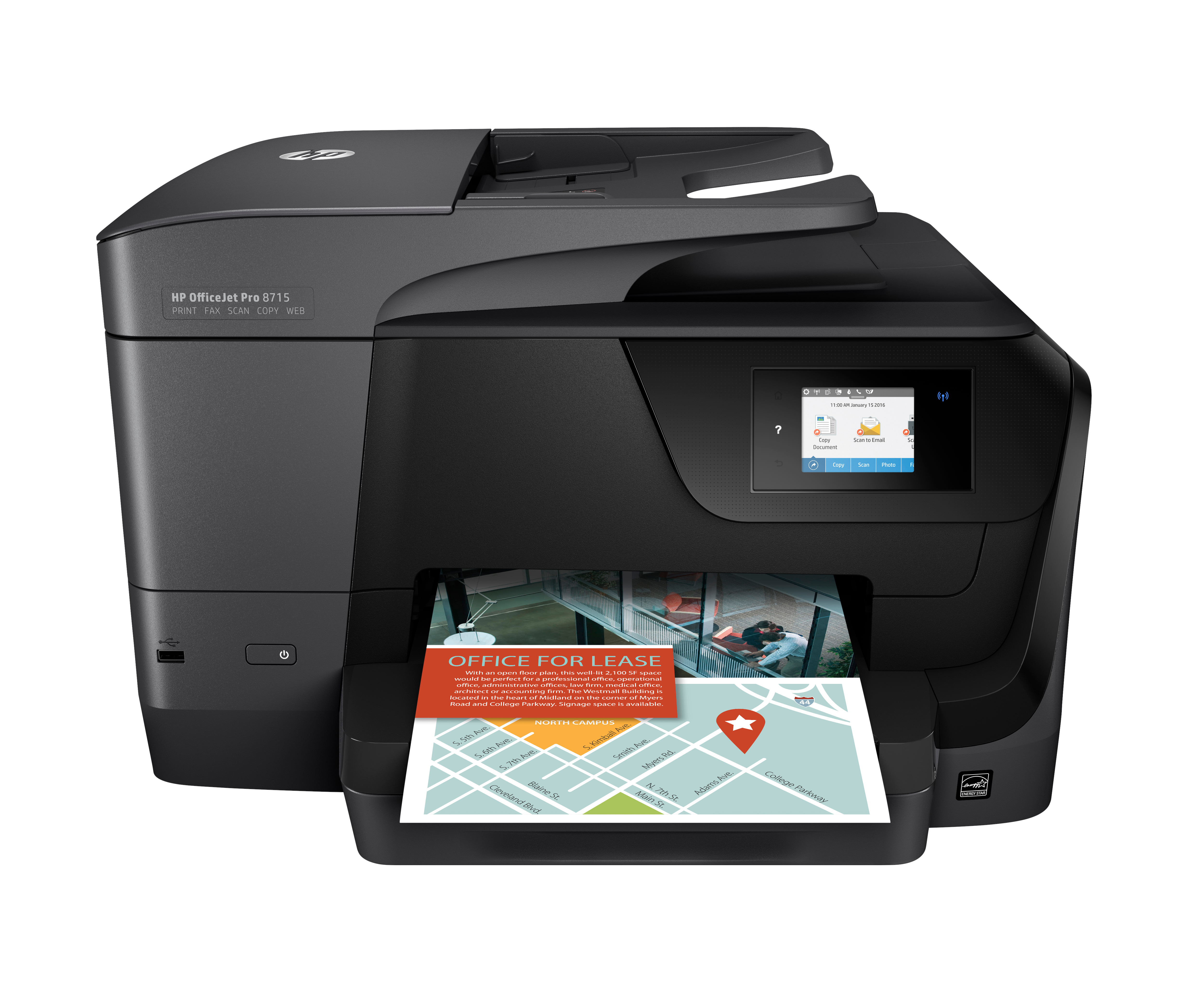 Impresora multifunción - HP OfficeJet Pro 8715, 22/18 ppm, 4800x1200 ppp, WiFi, Color, USB