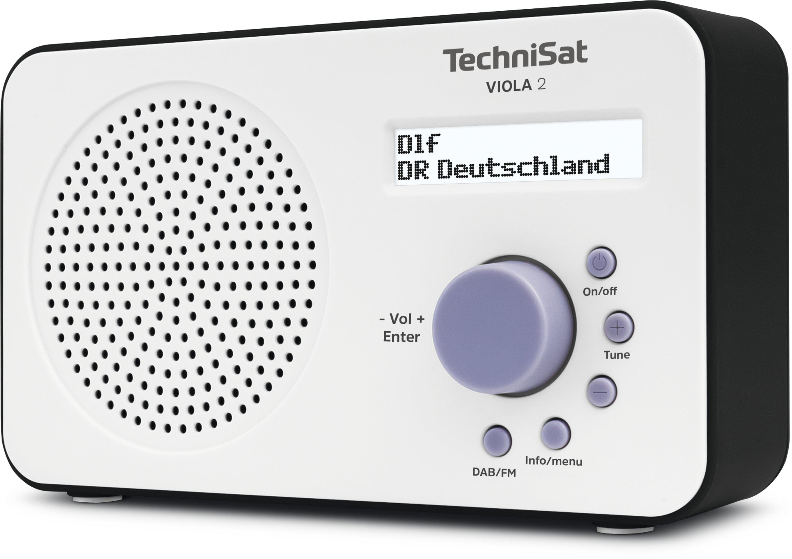 TECHNISAT VIOLA 2, weiß/schwarz DAB+/UKW-Radio, DAB+, Portables FM, DAB+, UKW/RDS, Weiß/Schwarz AM