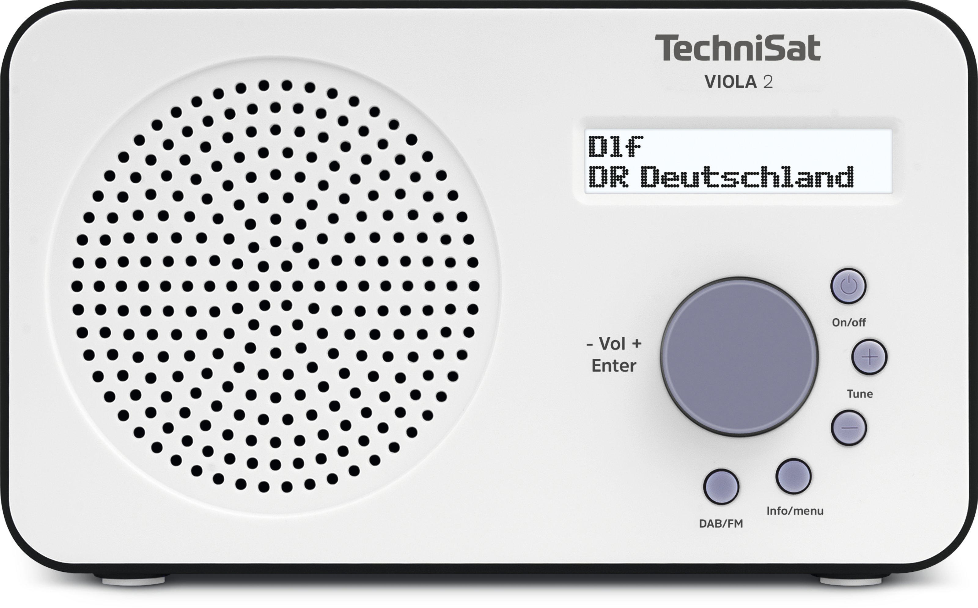 Weiß/Schwarz Portables DAB+, TECHNISAT DAB+, 2, VIOLA FM, DAB+/UKW-Radio, UKW/RDS, AM, weiß/schwarz