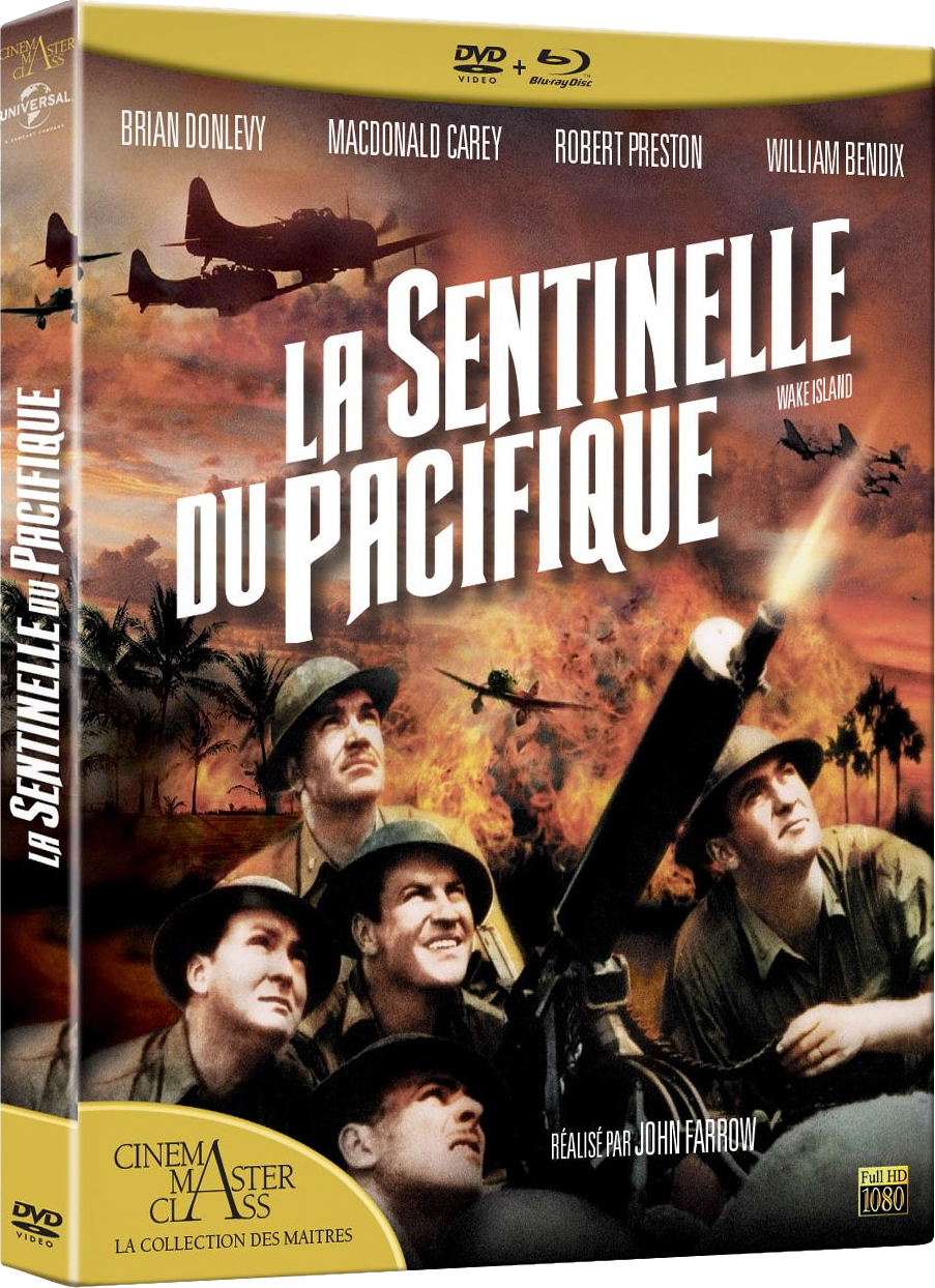 Couverture DVD du film 'La Sentinelle du Pacifique' avec des acteurs et des avions en arrière-plan.
