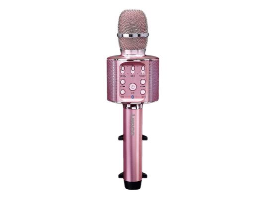 LENCO BMC-090 - Microphone karaoké Bluetooth (Or rose)