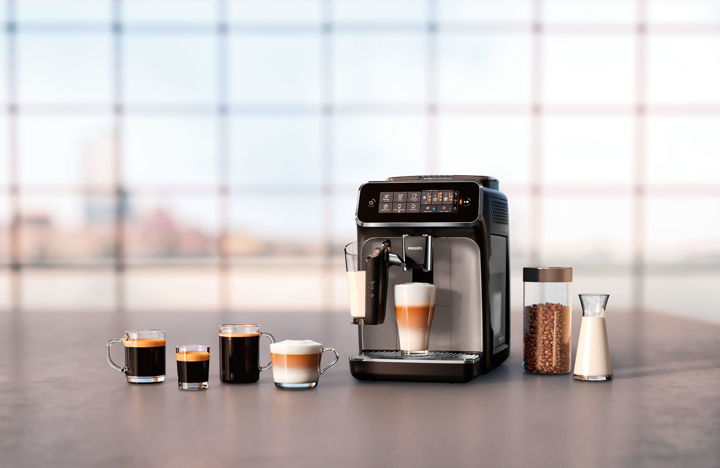 PHILIPS  Machine expresso LatteGo Series 3200 (EP3246/70) - Machine expresso full automatique - Nombre max. de tasses: 12 - Noir