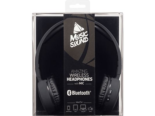 MUSIC SOUND BTMUSICSOUND - Cuffie Bluetooth (On-ear, Nero)