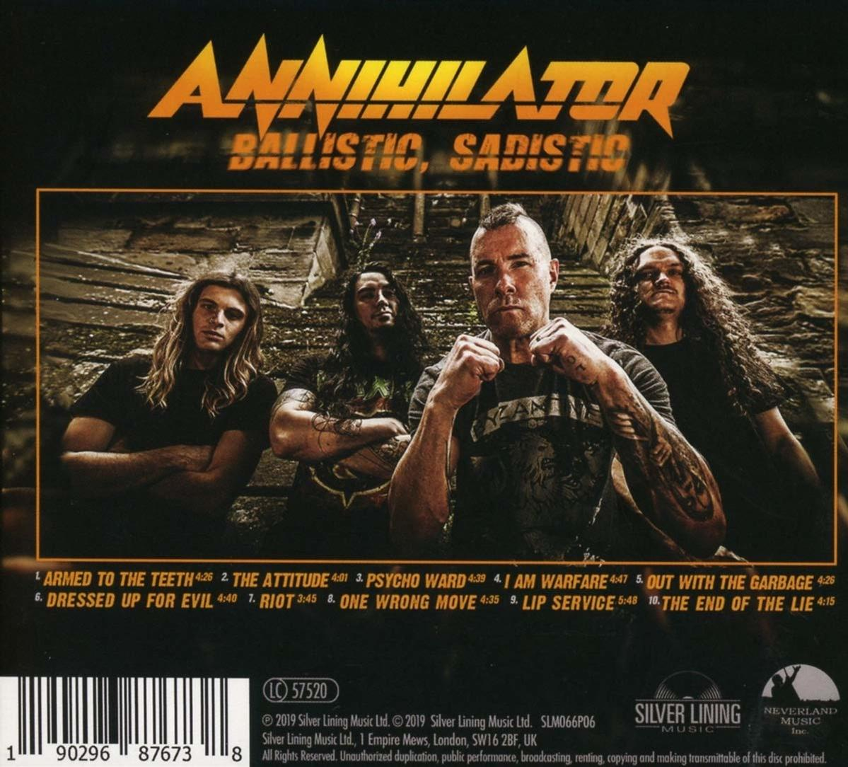 Couverture de l'album Annihilator avec quatre membres du groupe dans un cadre sombre, texte en haut.