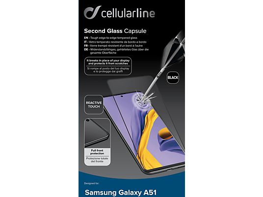 CELLULAR LINE Second Glass Capsule - Schutzglass (Passend für Modell: Samsung Galaxy A51)