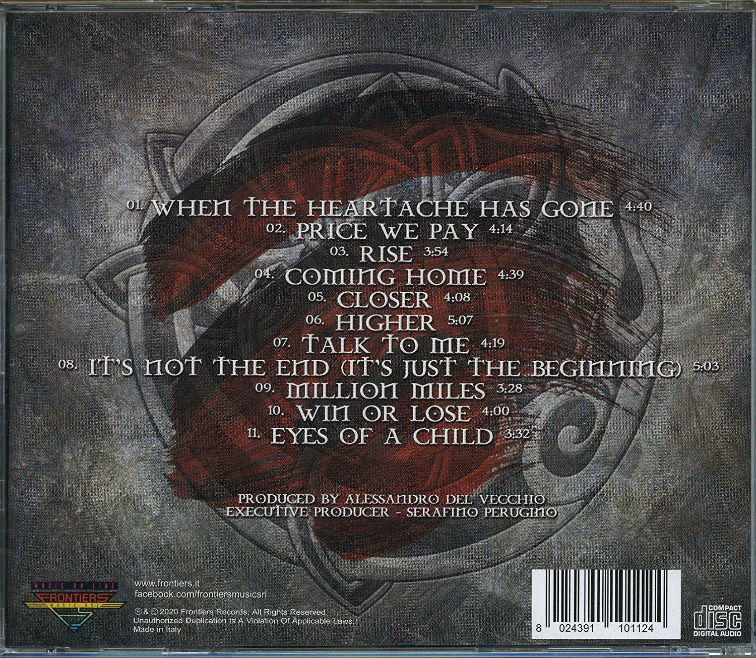 CD-Hülle hinten. Album-Titelliste mit englischem Text. Produziert von Alessandro Del Vecchio.