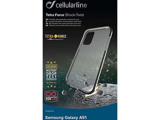 CELLULAR LINE Tetra Force Shock- Twist - Coque (Convient pour le modèle: Samsung Galaxy A51)