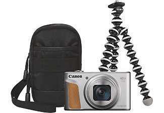 CANON PowerShot SX740HS fényképezőgép, ezüst + tok + mini állvány kit