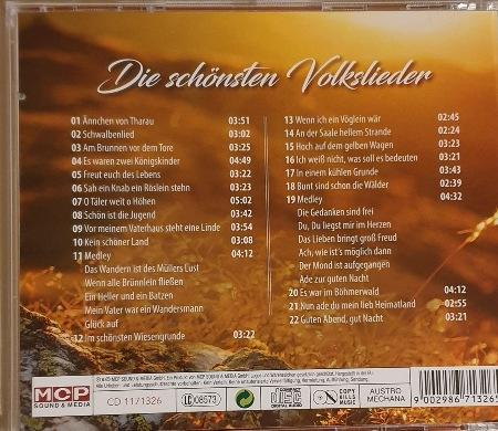 CD-Rückseite mit deutschem Text und Titelliste.