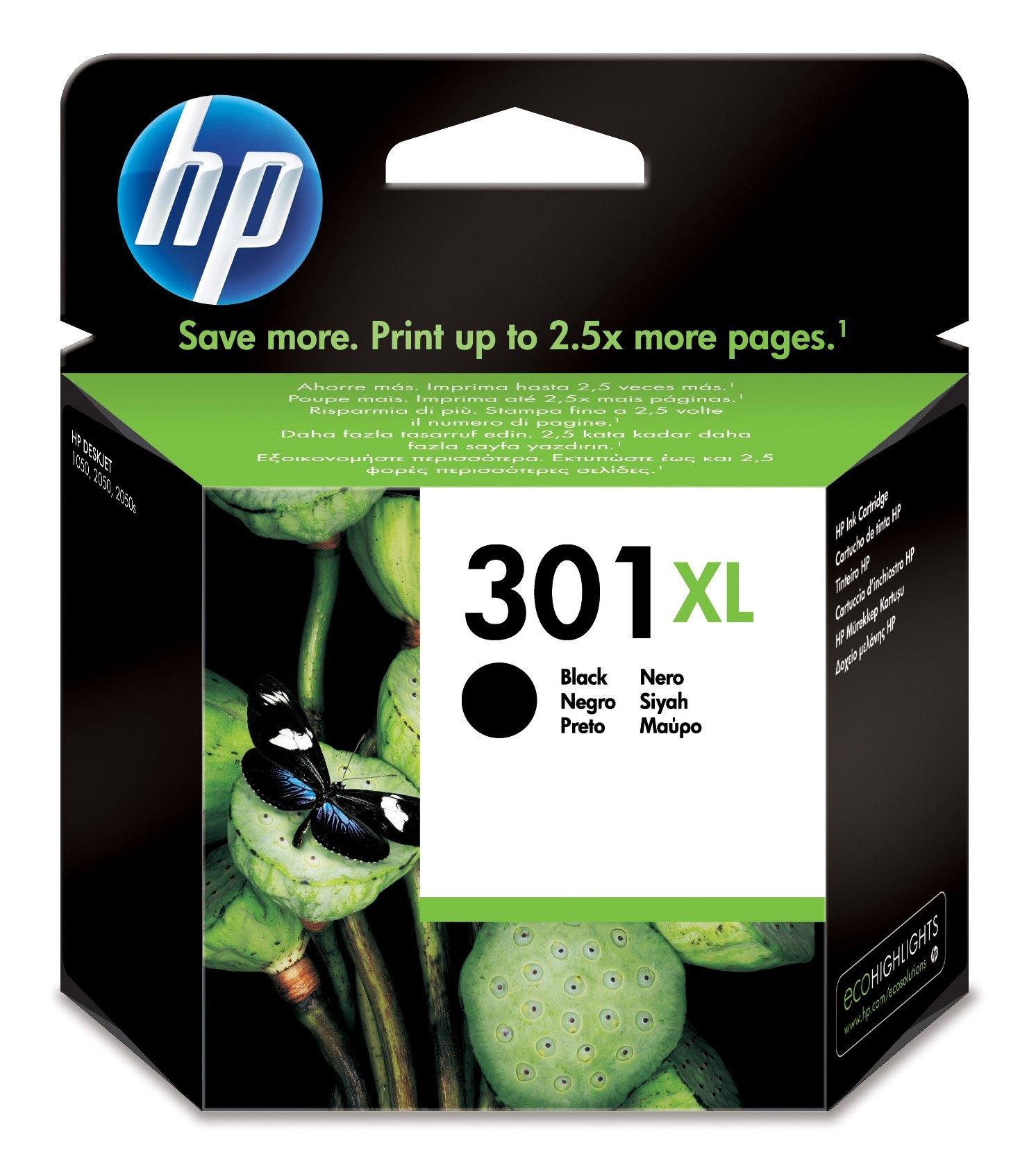 HP INK CARTRIDGE 301XL BLACK - Tintenpatrone (Schwarz)