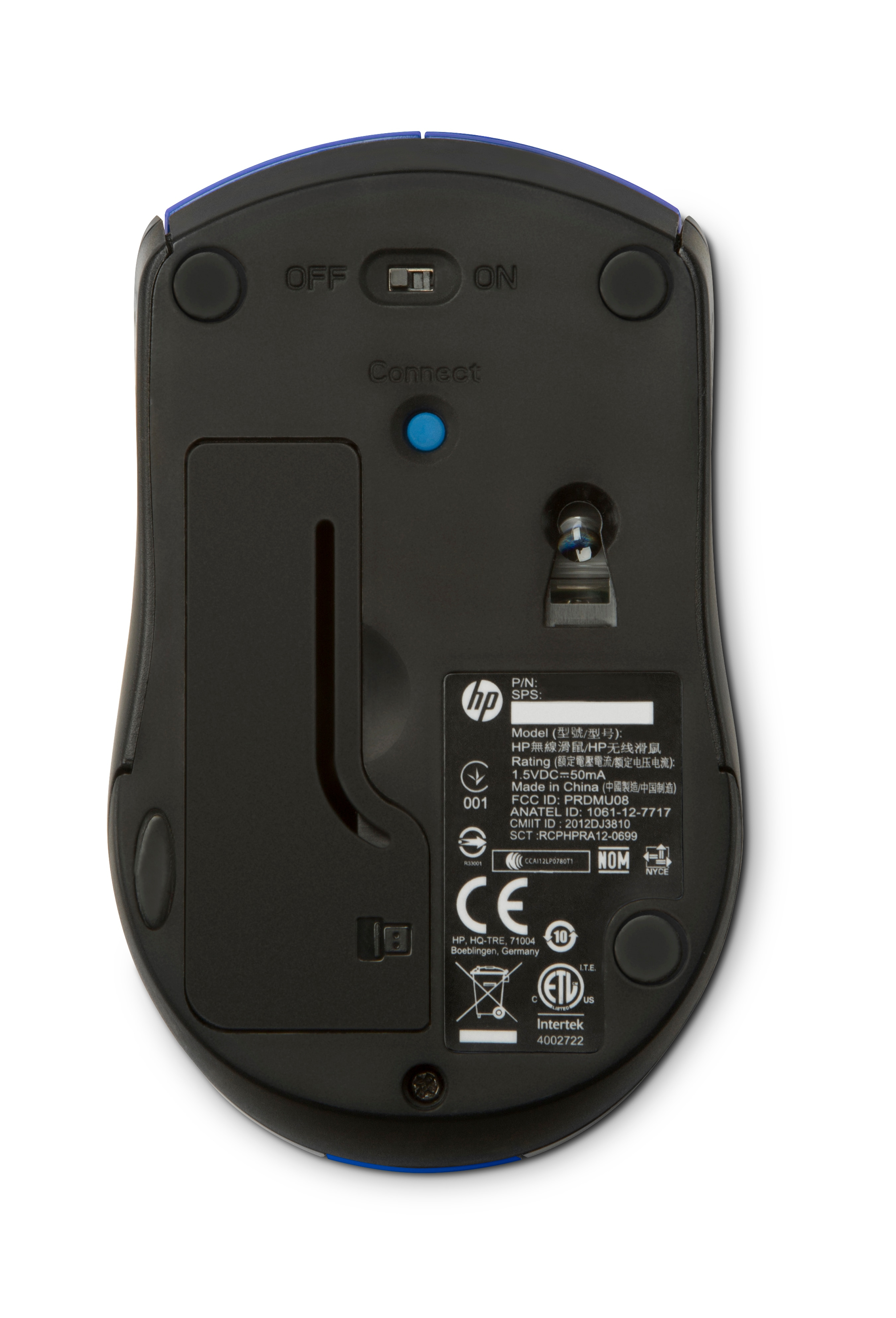 Ratón inalámbrico - HP X3000, 1.200 ppp, Agarres texturizados, Azul cobalto