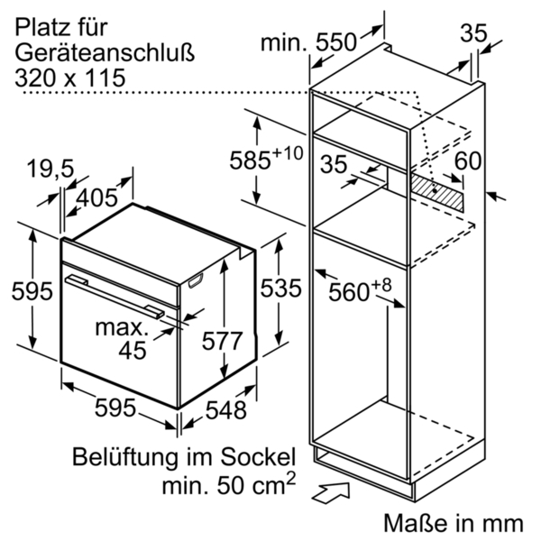 BOSCH HNG6764S6, Mikrowelle (Einbaugerät, 67 l, 594 mm breit)