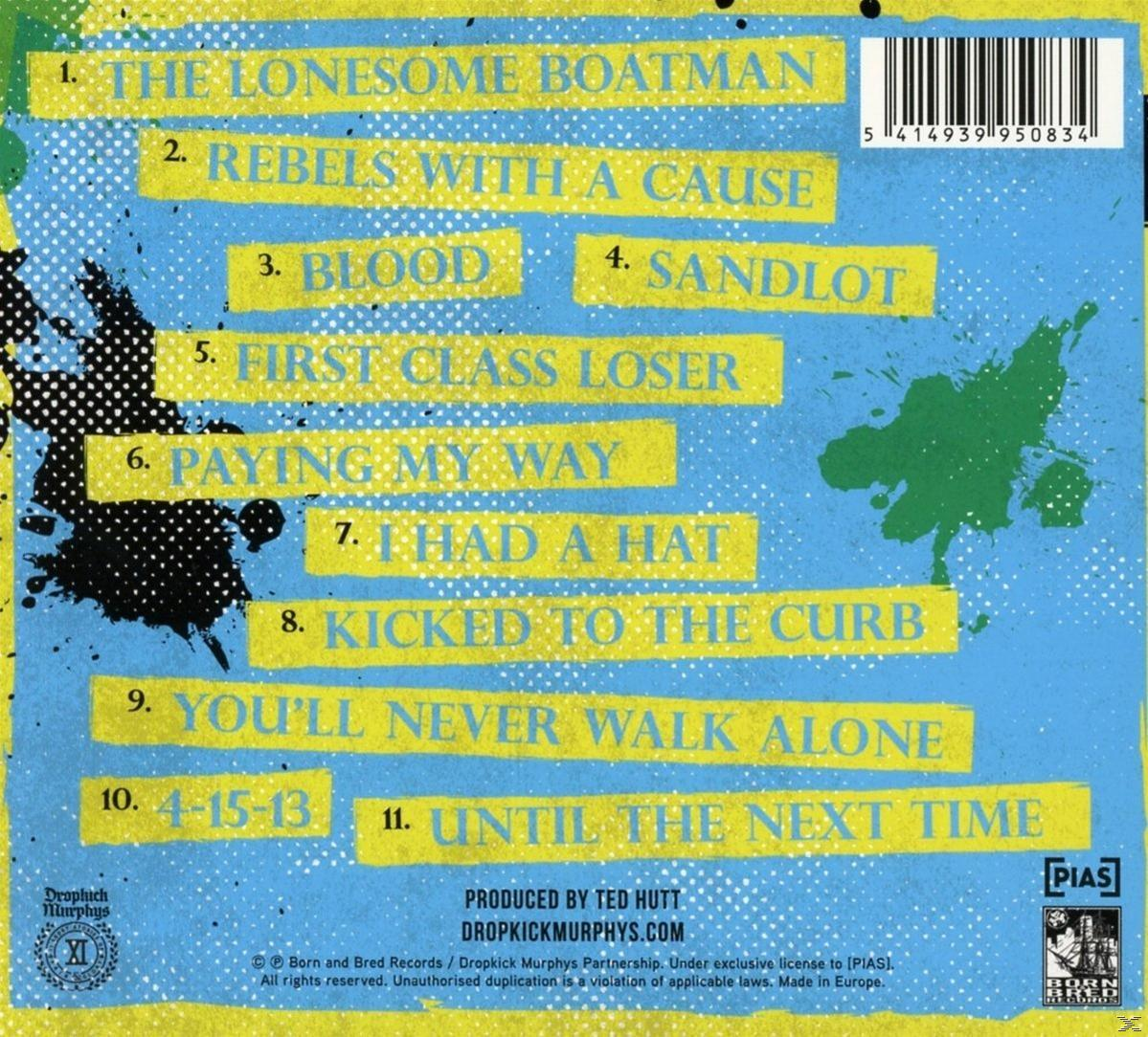 Rückseite eines Albums mit Titelliste und Künstlerinfo auf blauem, gelbem und grünem Hintergrund.