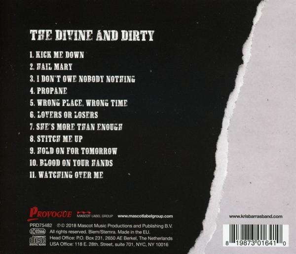 Albumcover für 'The Divine and Dirty' mit Titelliste und Copyright-Informationen. Zerrissener Papierrand.