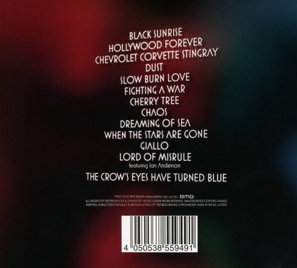 Dos de l'album. Texte énumérant les titres des chansons, avec un code-barres en bas.