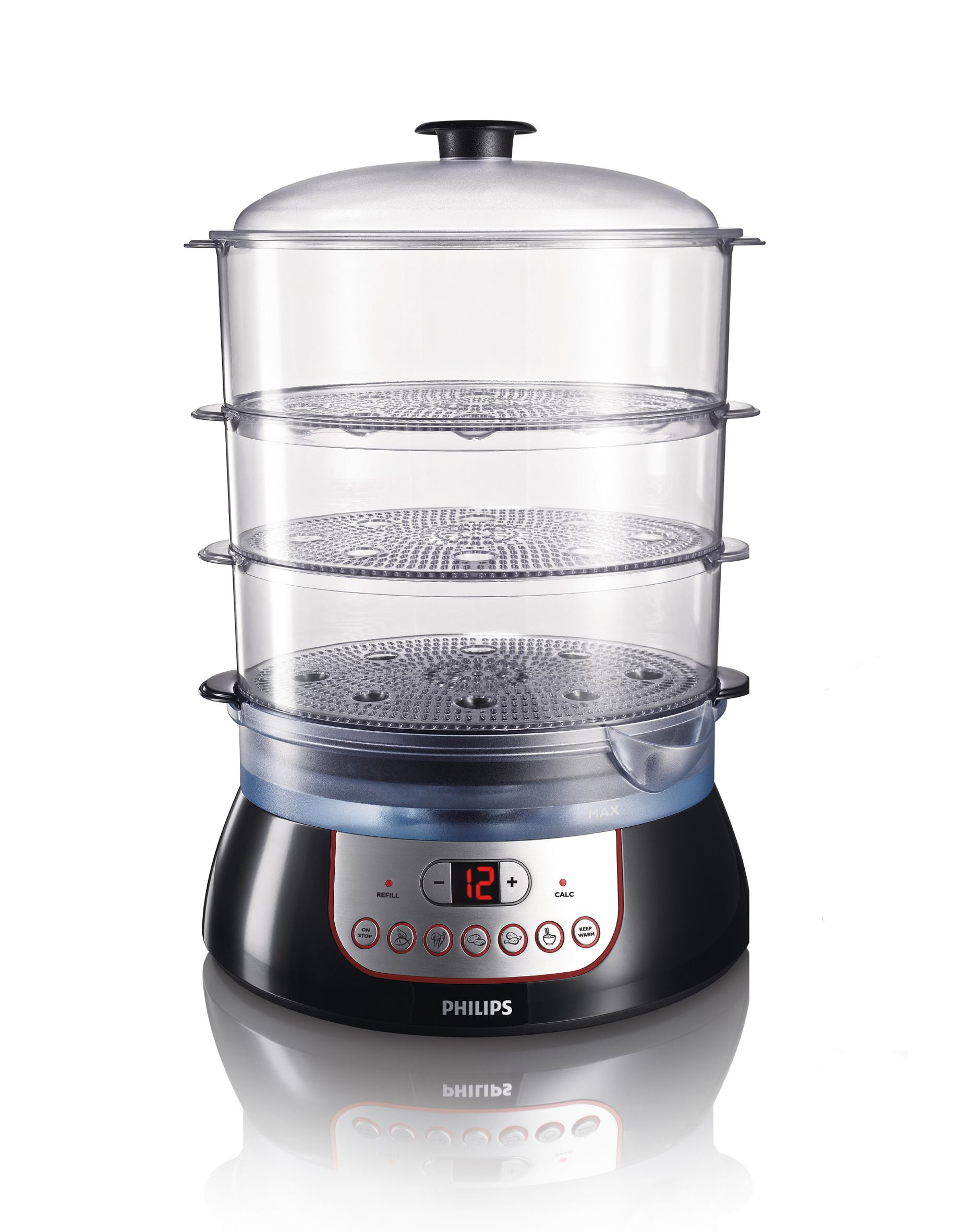 PHILIPS HD9140/91 Dampfgarer (900 Watt, Schwarz)
