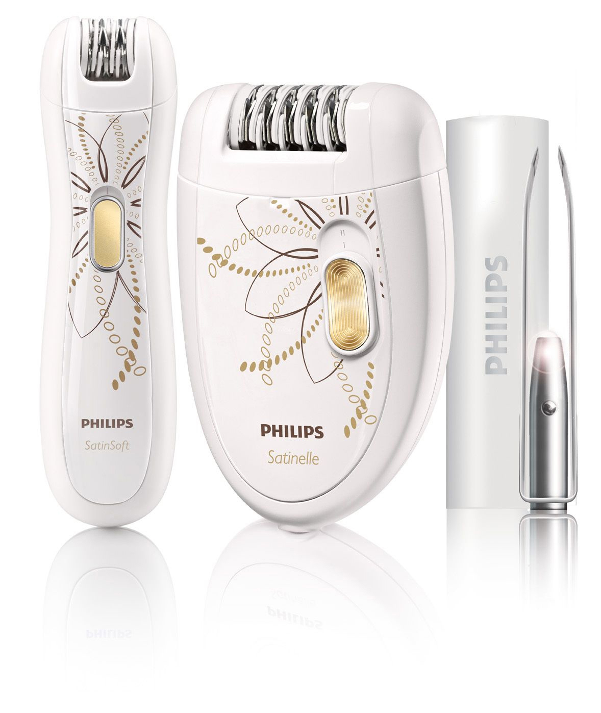 PHILIPS HP 6540/00 Epilierer, Weiß/Gelb
