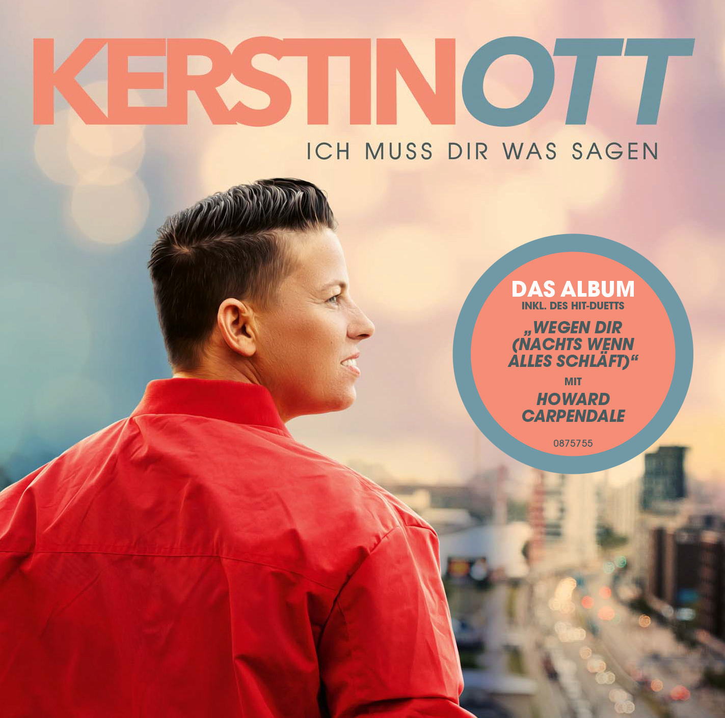 Frau im roten Hemd auf dem Albumcover. Text oben sagt Kerstin Ott. Albumname und Songtitel sind sichtbar.
