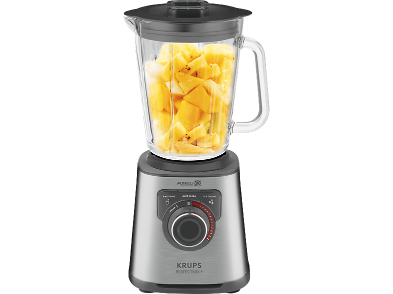 KRUPS KB403D Perfect Mix+ Standmixer Edelstahl/Dunkelgrau (1200 Watt, 2 l) | Standmixer