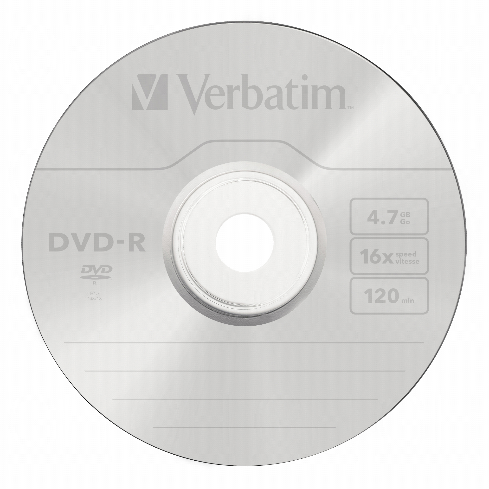 VERBATIM 1x100 DVD-R 4,7GB  16x Speed, matt silver DVD-Rohlinge