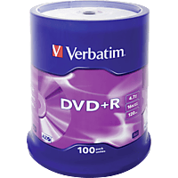 VERBATIM 1x100 DVD+R 4, 7GB 16x Speed, matt silver DVD-Rohlinge