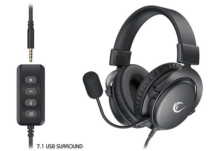 RAMPAGE R36 Drop 7.1 Usb Surround Gaming Mikrofonlu Kulaklık Siyah