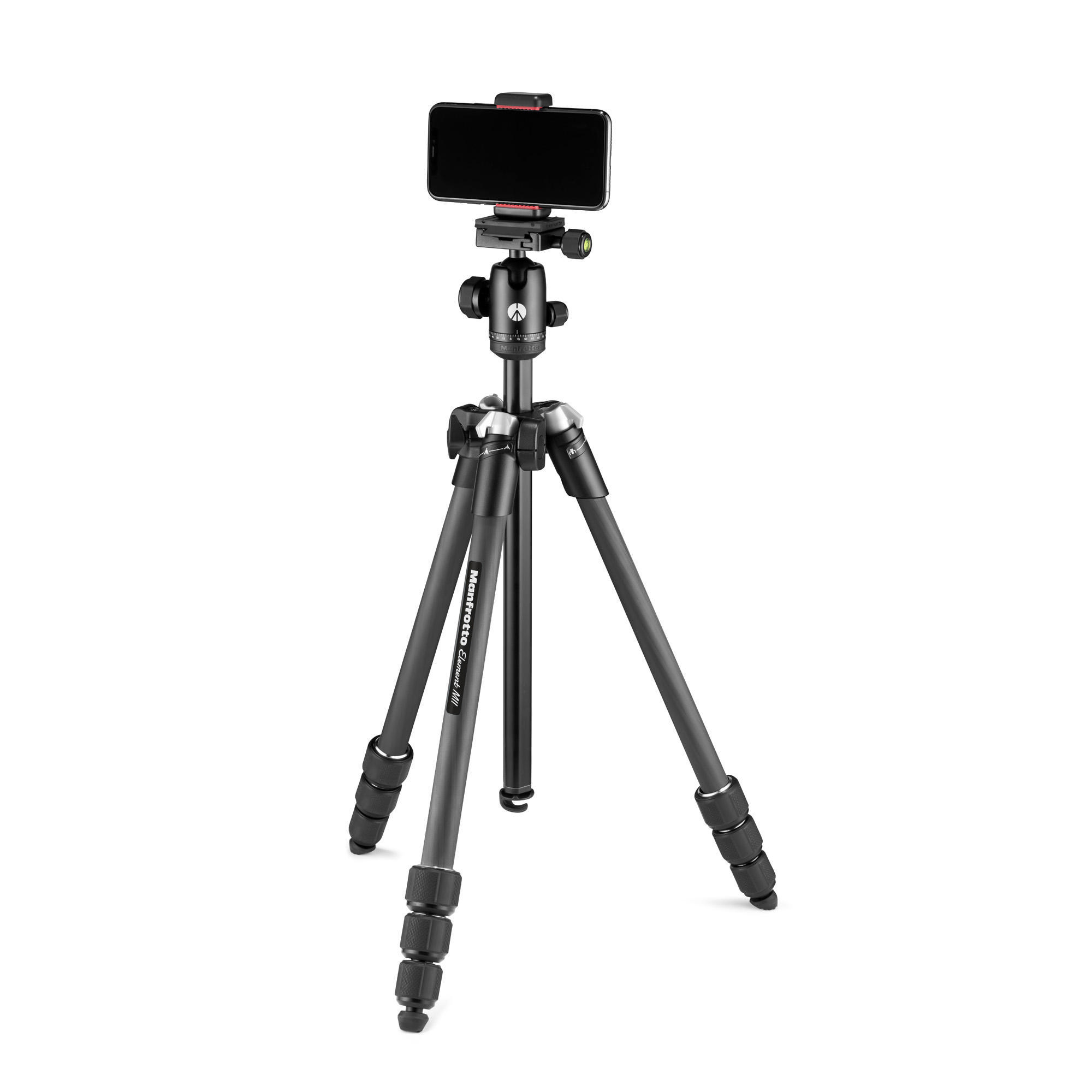 MANFROTTO MKELMII4CFM-BH ELEMENT MII MOB Dreibein Dreibeinstativ, Schwarz, Höhe offen bis 1600 mm