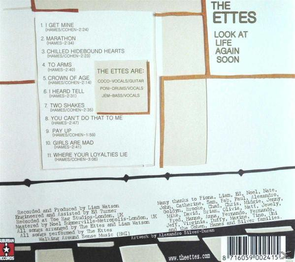 The Ettes - Look At Life Again Soon  - (CD)