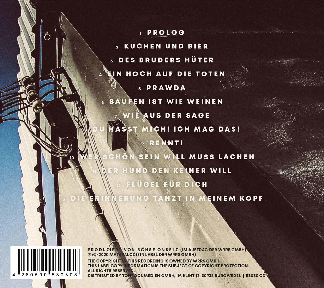 Rückseite eines CD-Covers mit Titelliste und Bandfoto.