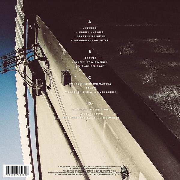 Albumcover mit Text und einem Dachbild, das ein Gebäude und Text zeigt.